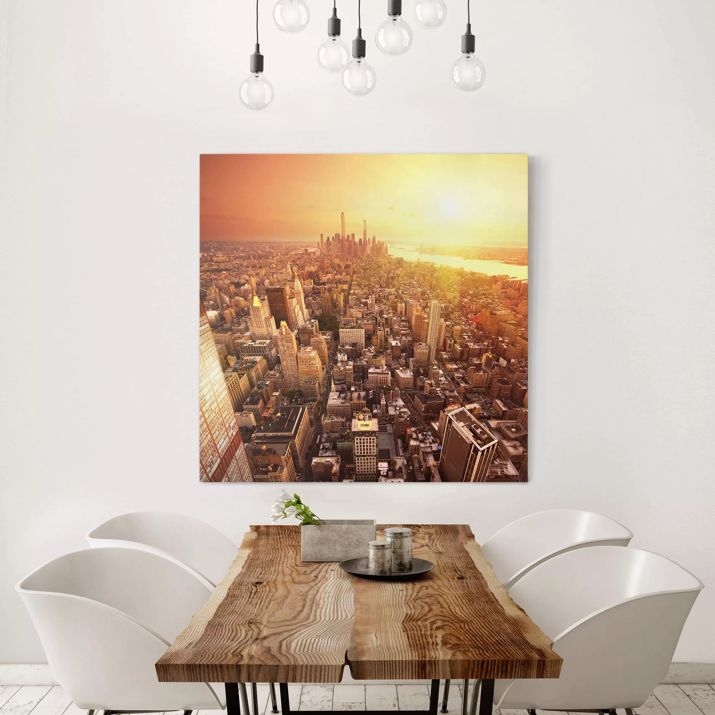 Leinwandbild Architektur & Skyline - Quadrat Goldene Stadt günstig online kaufen