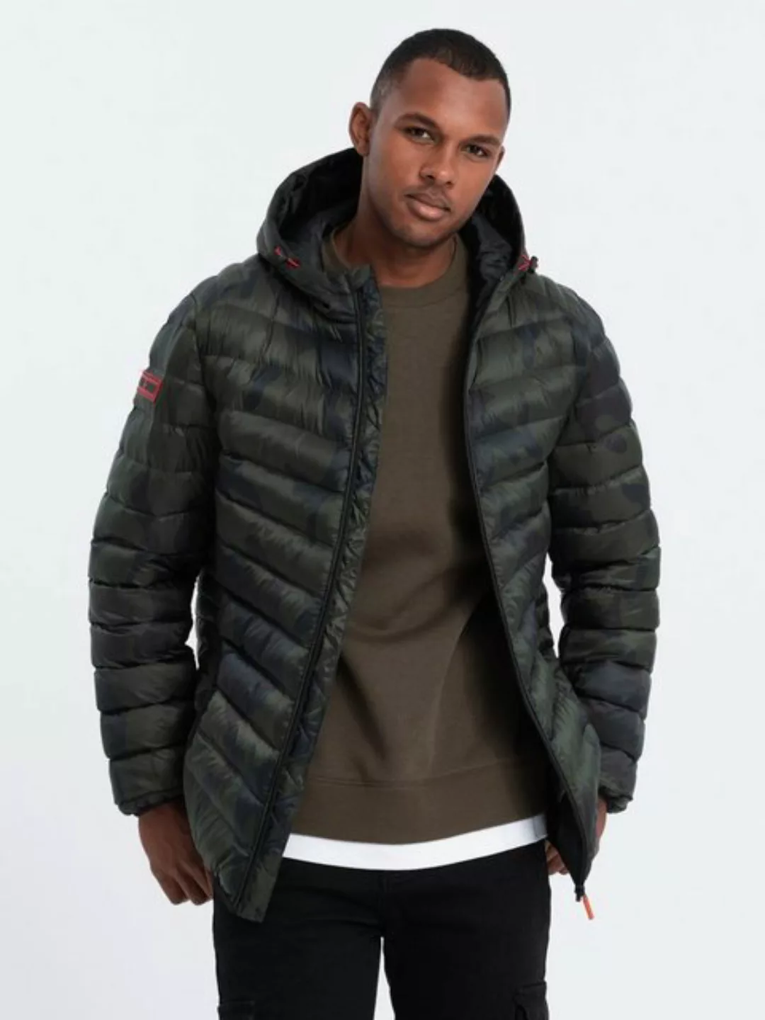 OMBRE Steppjacke Herren-Steppjacke mit satinierter Oberfläche - camo V19 OM günstig online kaufen