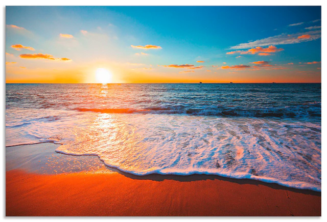 Artland Wandbild "Sonnenuntergang und das Meer", Strand, (1 St.), als Alubi günstig online kaufen