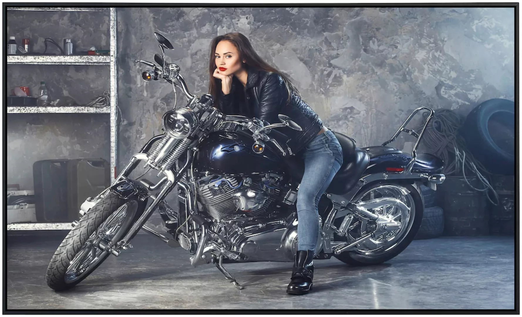 Papermoon Infrarotheizung »Frau auf Motorrad«, sehr angenehme Strahlungswär günstig online kaufen