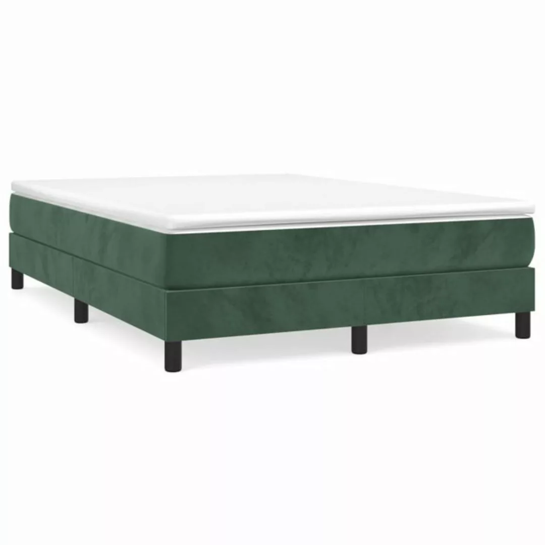 furnicato Bett Boxspringbett mit Matratze Dunkelgrün 140x200 cm Samt (1-tlg günstig online kaufen