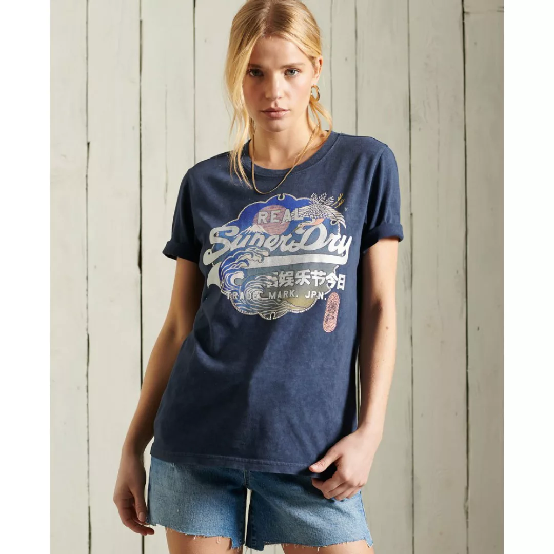 Superdry Vintage Logo Itago Kurzarm T-shirt S Lauren Navy günstig online kaufen