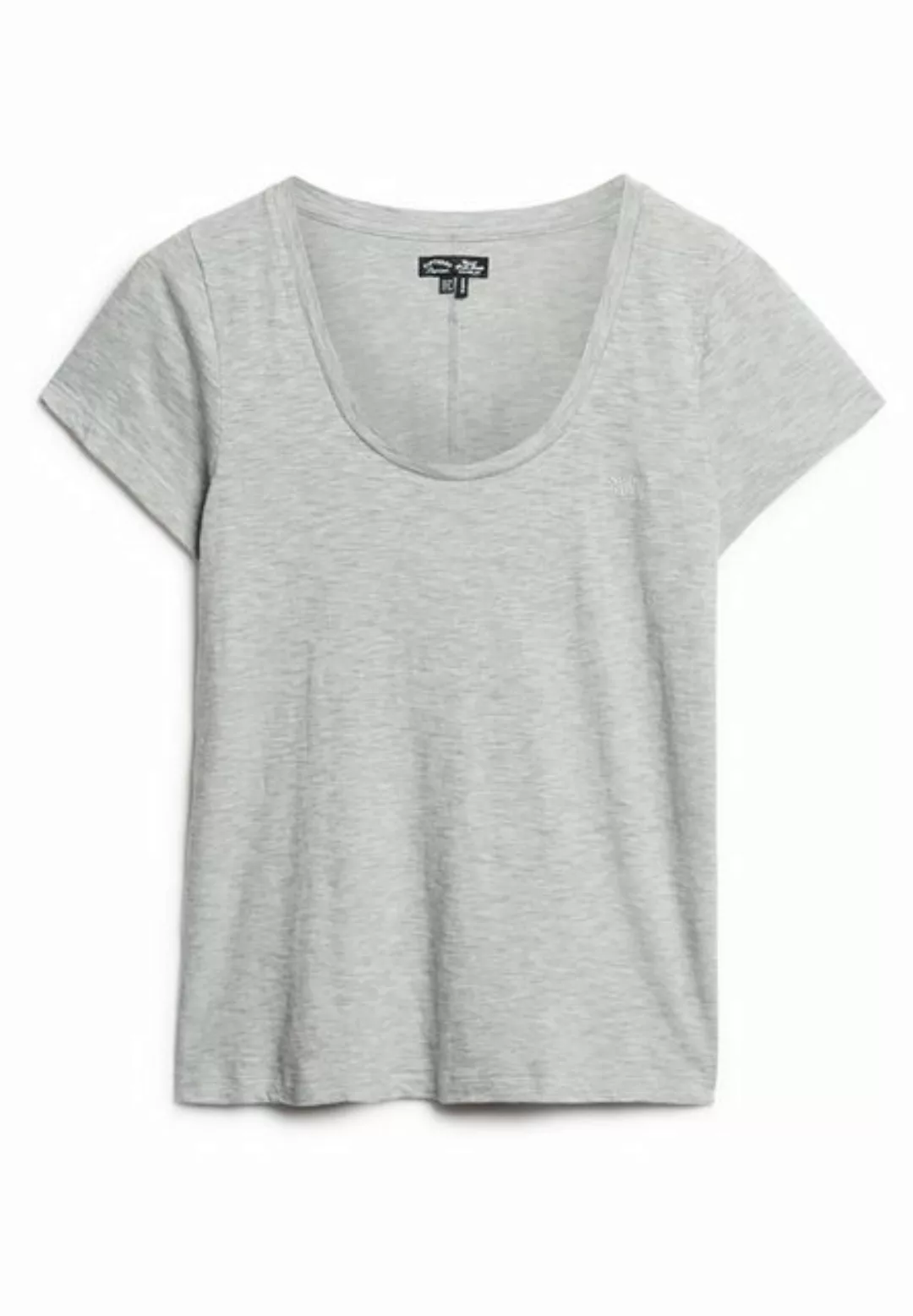 Superdry T-Shirt Superdry Damen T-Shirt SCOOP NECK TEE Pepper Grey Marl günstig online kaufen