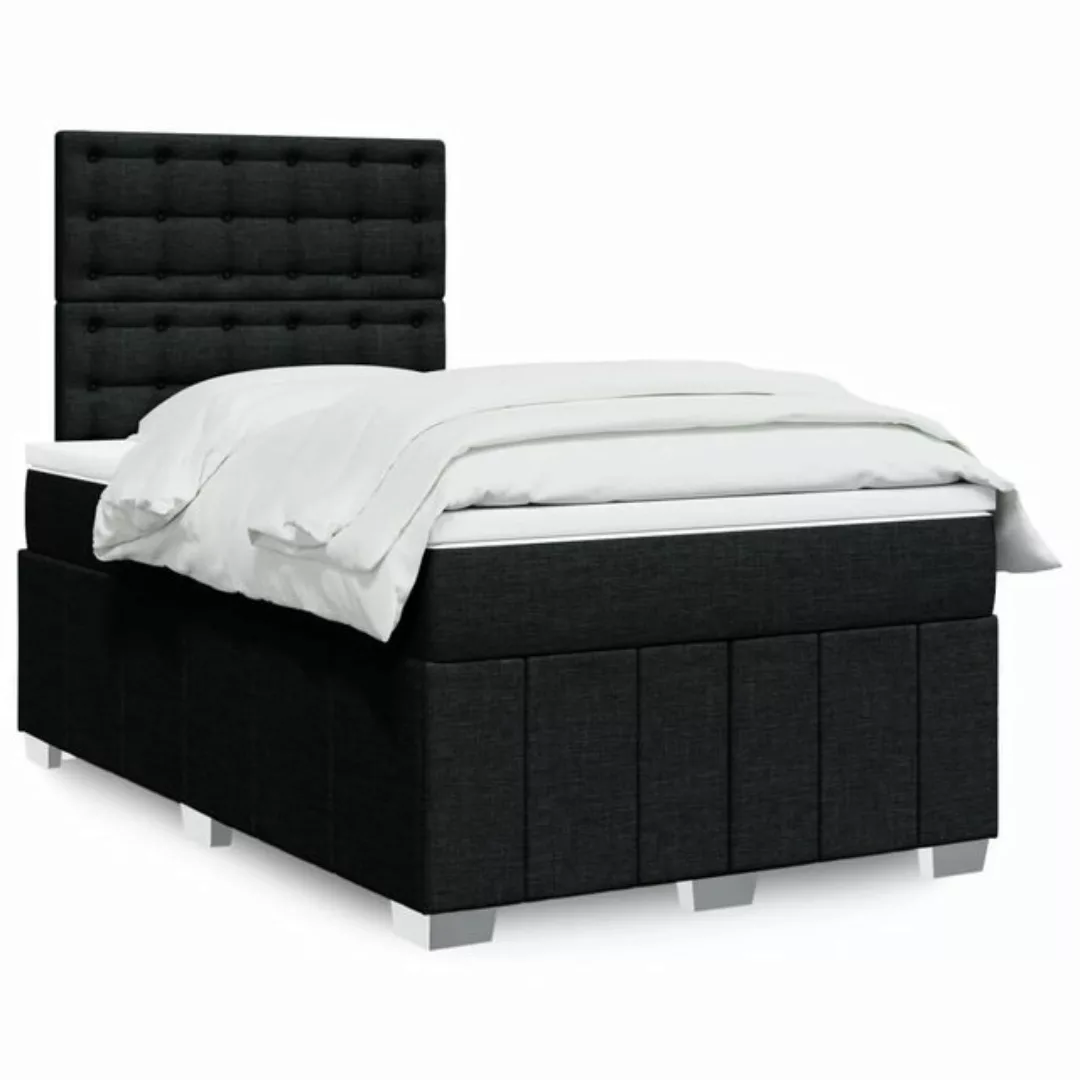 vidaXL Boxspringbett, Boxspringbett mit Matratze Schwarz 120x190 cm Stoff günstig online kaufen