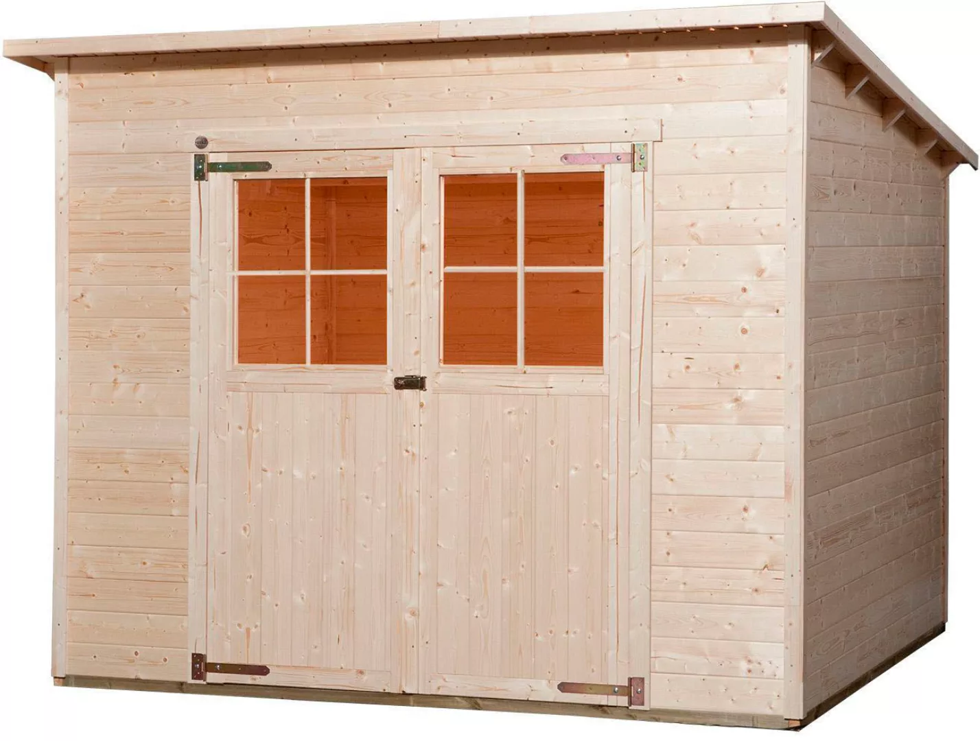 Weka Holz-Gartenhaus Triest Pultdach Unbehandelt 299 cm x 299 cm günstig online kaufen