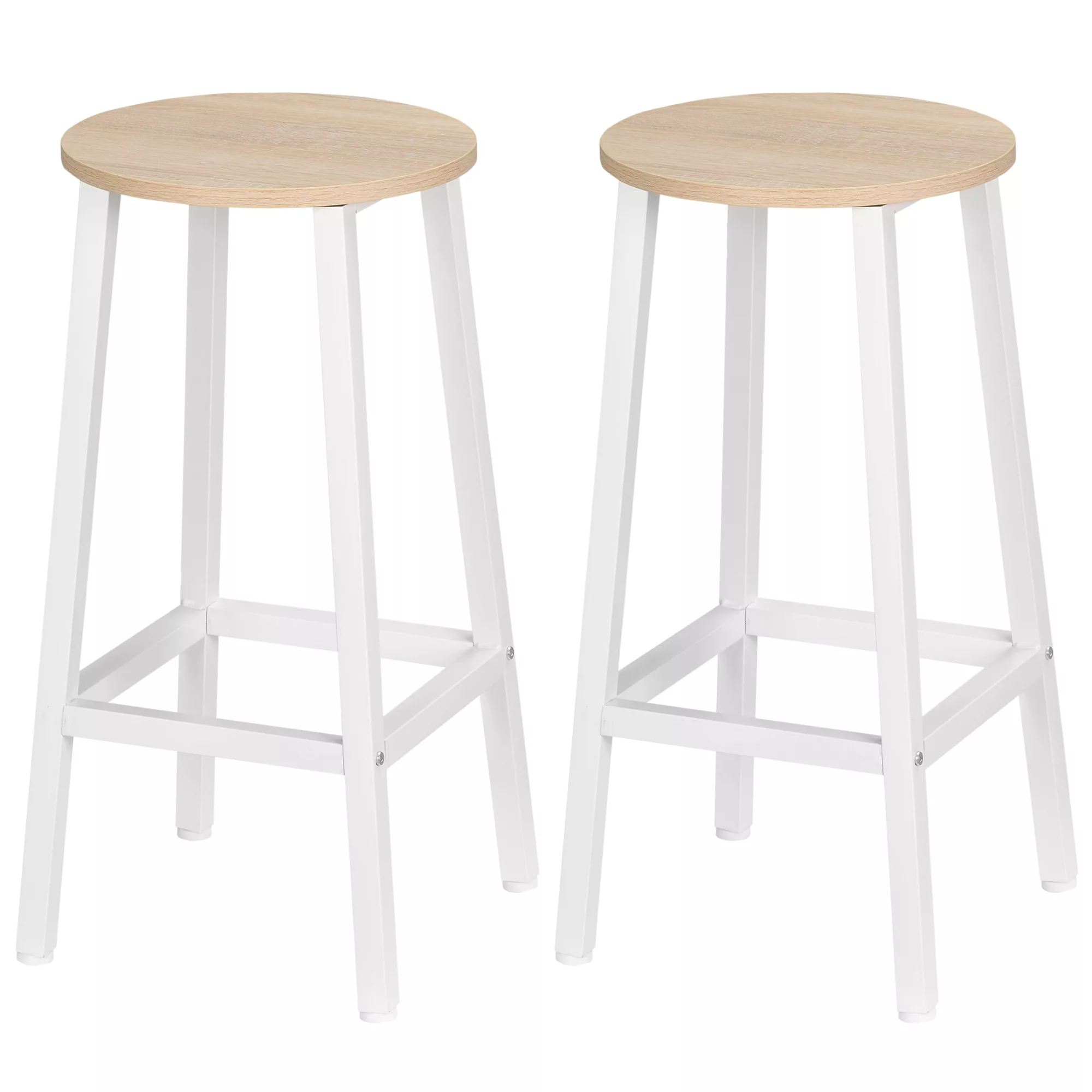 HOMCOM Set mit 2 Barhockern, Barhocker, hohe Küchenhocker 65H cm mit Fußstü günstig online kaufen