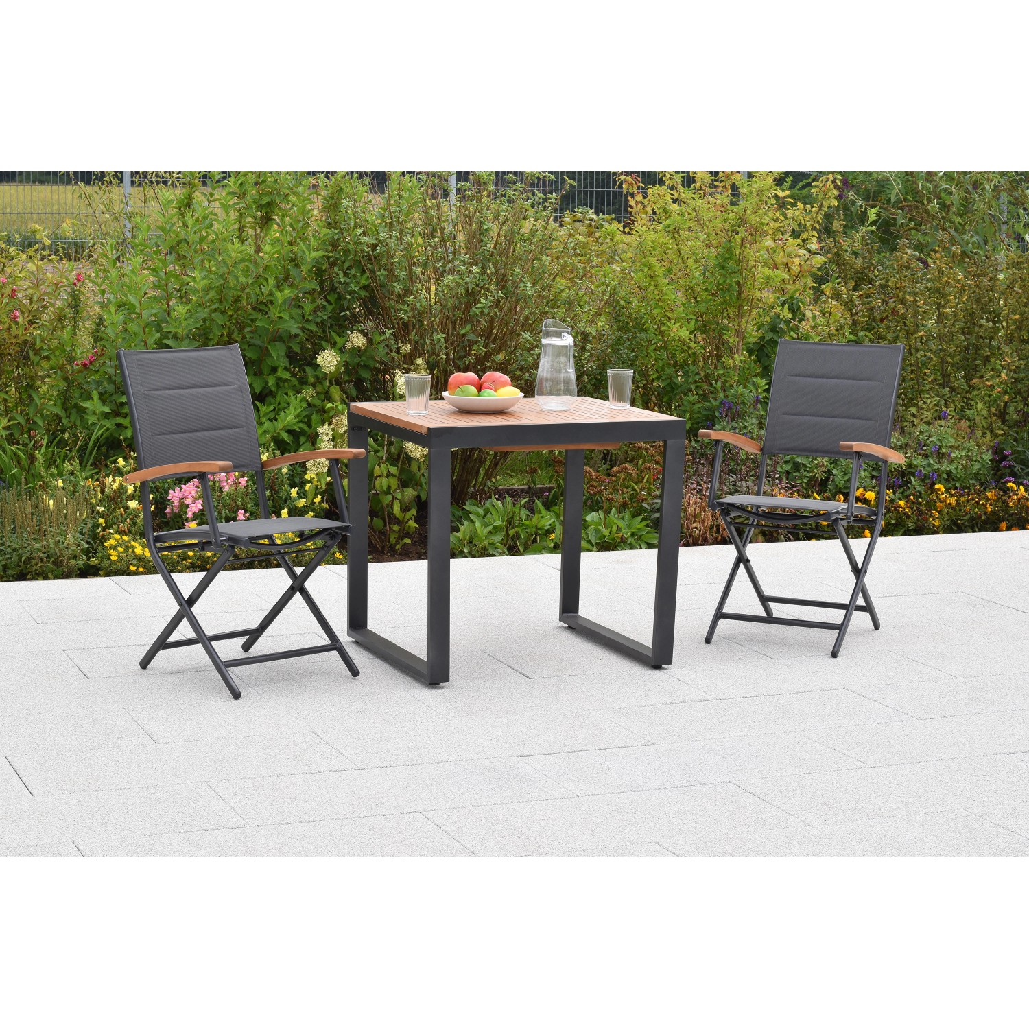 Merxx Paxos Set 3tlg. 2 Klappsessel Balkon-Tisch Ausziehbar günstig online kaufen
