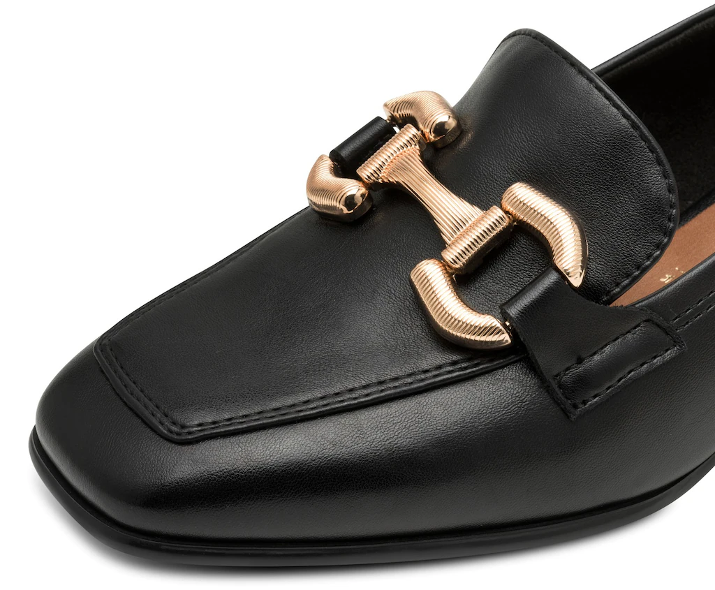 Tamaris Pumps, Blockabsatz, Businesschuh, Slipper mit goldfarbenem Schmucke günstig online kaufen