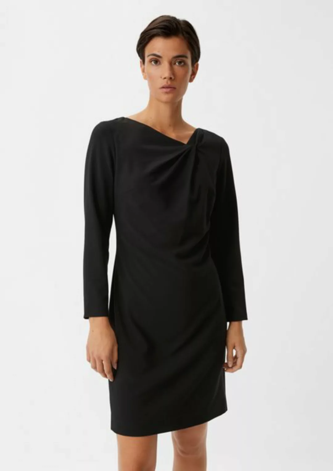 Comma Minikleid Crêpe-Kleid mit Knotendetail Knoten günstig online kaufen
