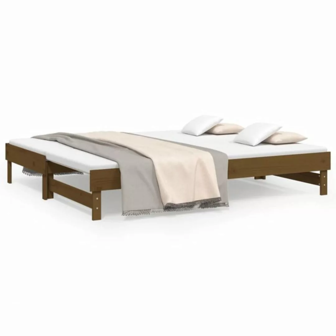 furnicato Bett Tagesbett Ausziehbar Honigbraun 2x(90x200) cm Massivholz Kie günstig online kaufen