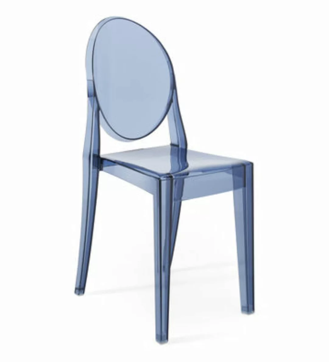 Stapelbarer Stuhl Victoria Ghost plastikmaterial blau / Polycarbonat 2.0 - günstig online kaufen