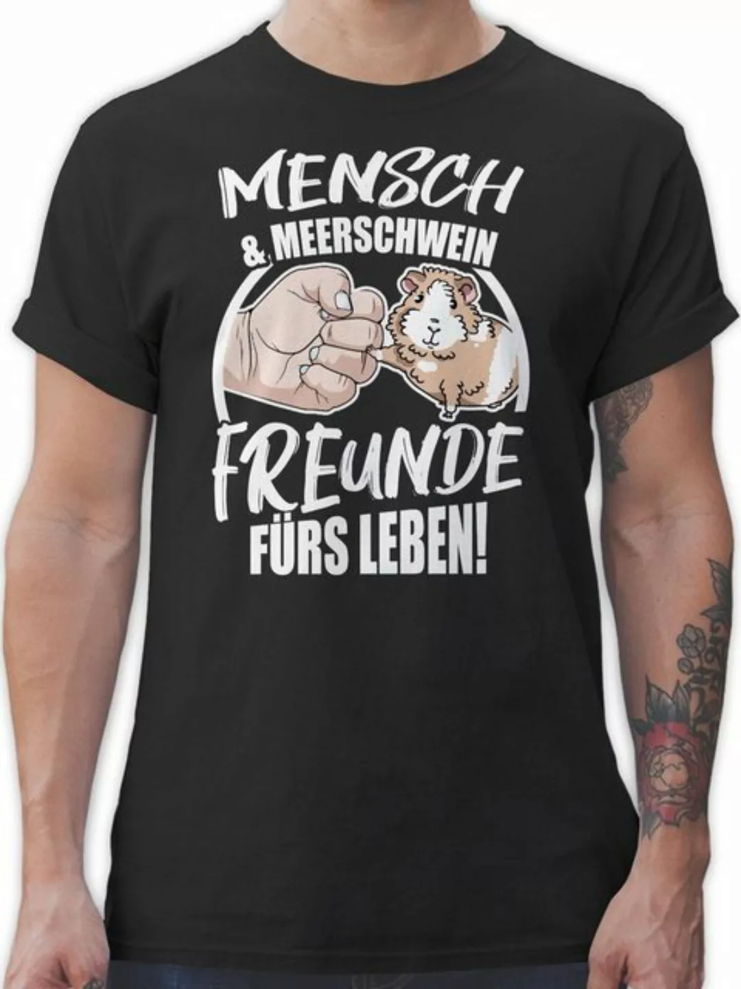 Shirtracer T-Shirt Mensch & Meerschwein Freunde fürs Leben Tiere Zubehör günstig online kaufen