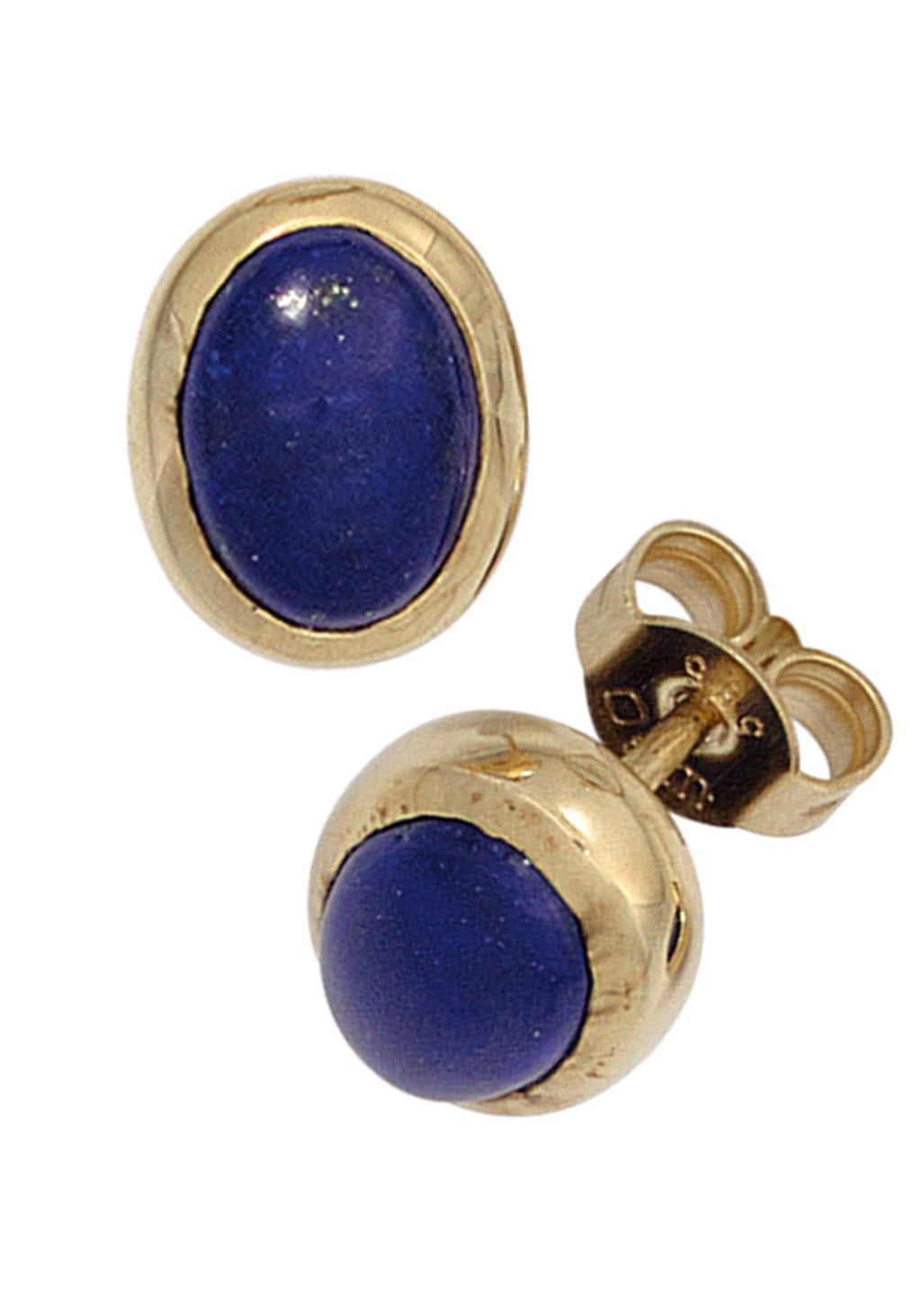 JOBO Paar Ohrstecker "Ovale Ohrringe mit Lapislazuli-Cabochons", 585 Gold günstig online kaufen