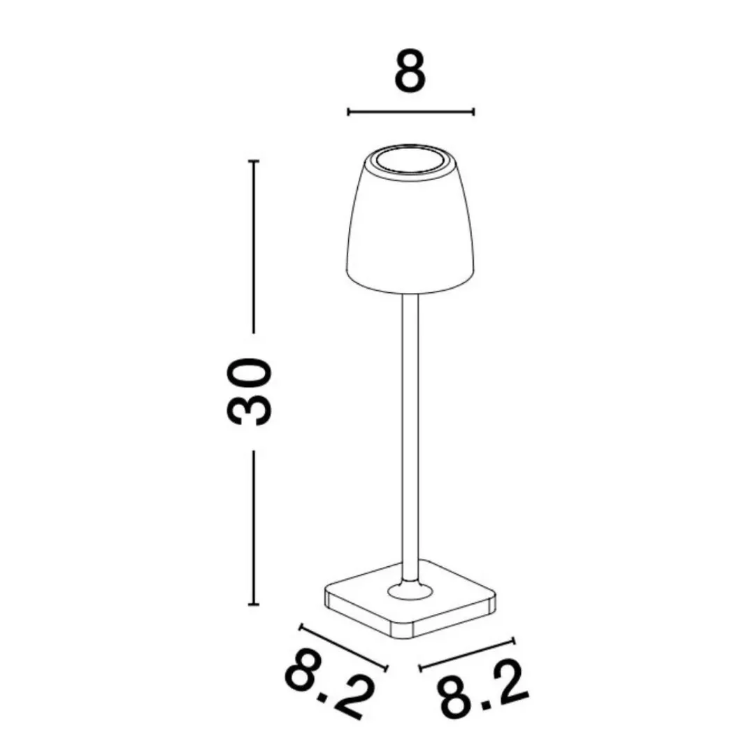 LED Akku Tischleuchte Colt in Rostfarbig 2W 207lm IP54 300mm günstig online kaufen