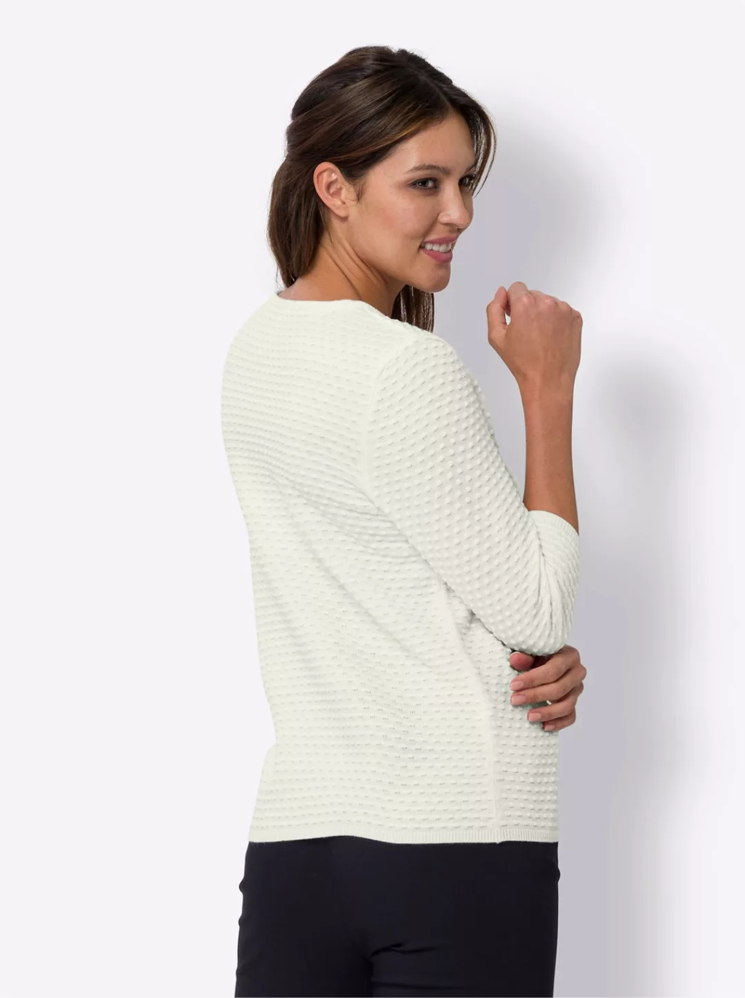 Classic Basics 3/4 Arm-Pullover "Rundhals-Pullover" günstig online kaufen