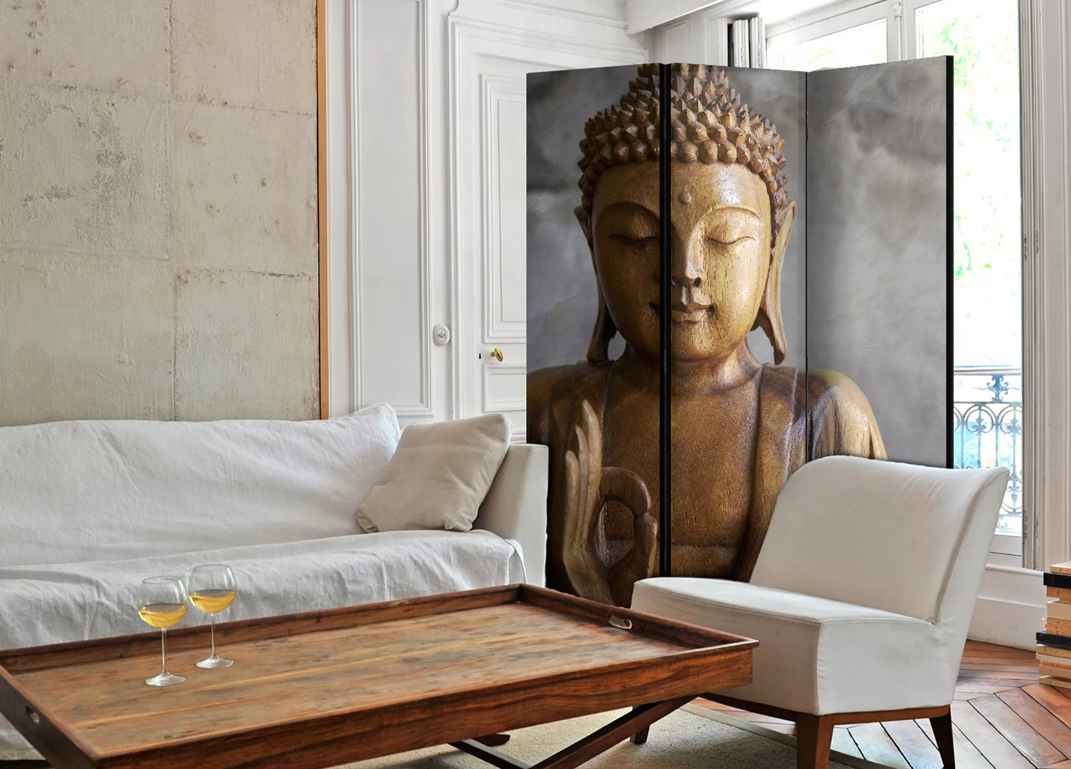 3-teiliges Paravent - Buddha [room Dividers] günstig online kaufen