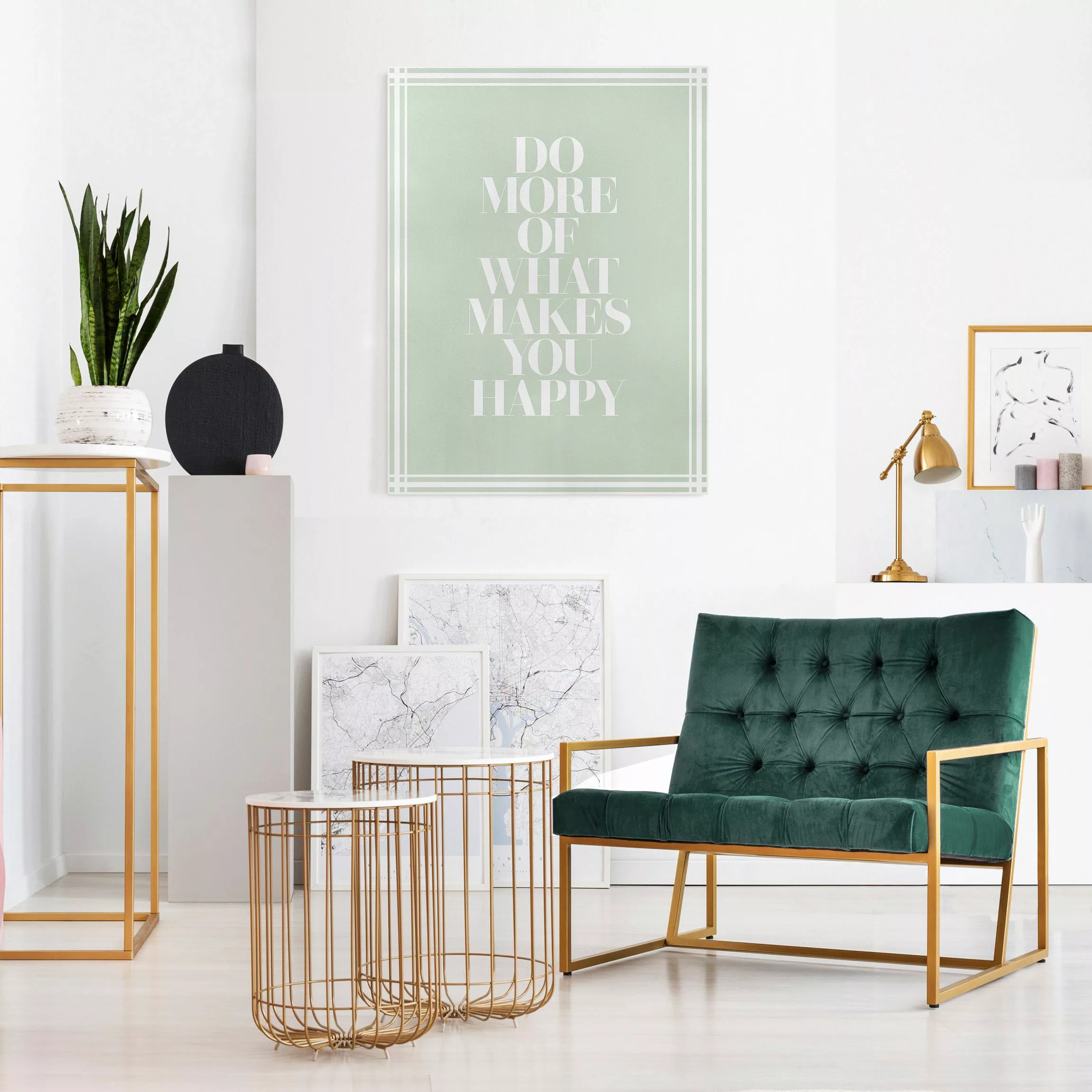 Leinwandbild Do more of what makes you happy mit Rahmen günstig online kaufen