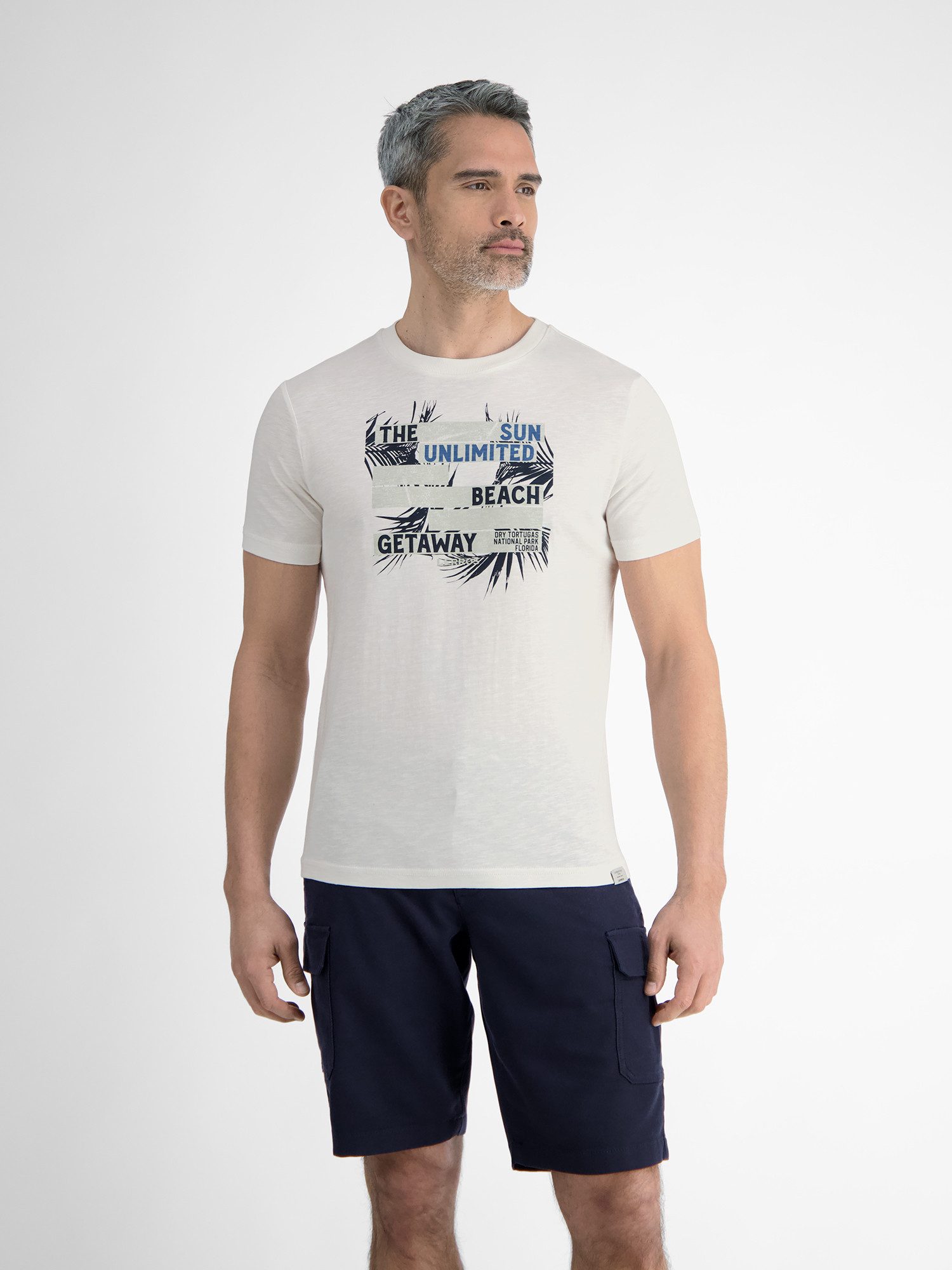 LERROS T-Shirt "LERROS Herren T-Shirt mit sommerlichem Brustprint" günstig online kaufen