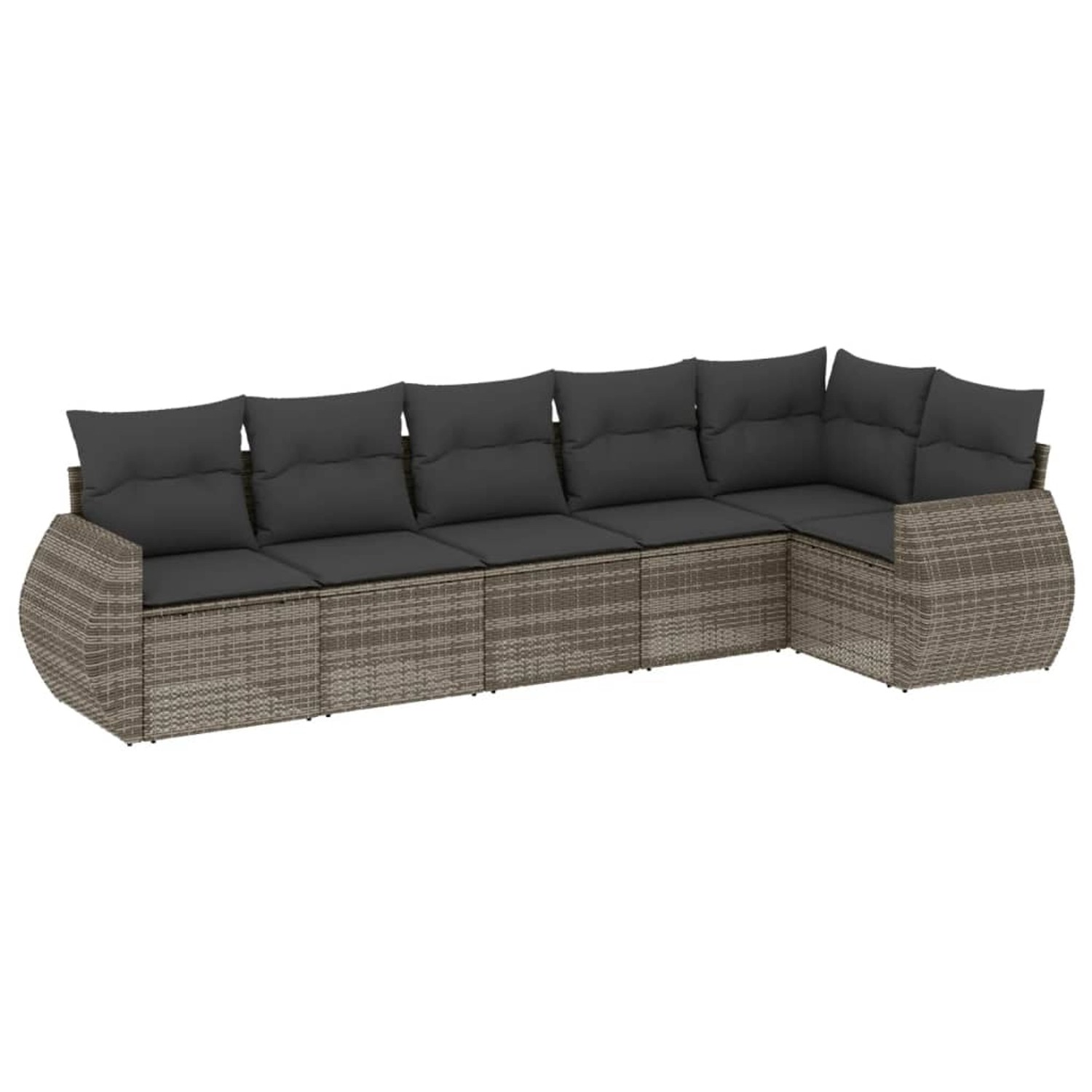 vidaXL 6-tlg Garten-Sofagarnitur mit Kissen Grau Poly Rattan Modell 118 günstig online kaufen