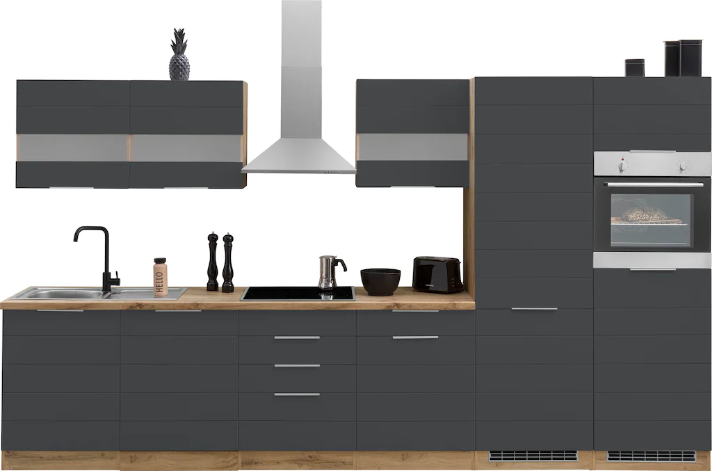 Kochstation Küche "KS-Luhe", 360 cm breit, wahlweise mit oder ohne E-Geräte günstig online kaufen