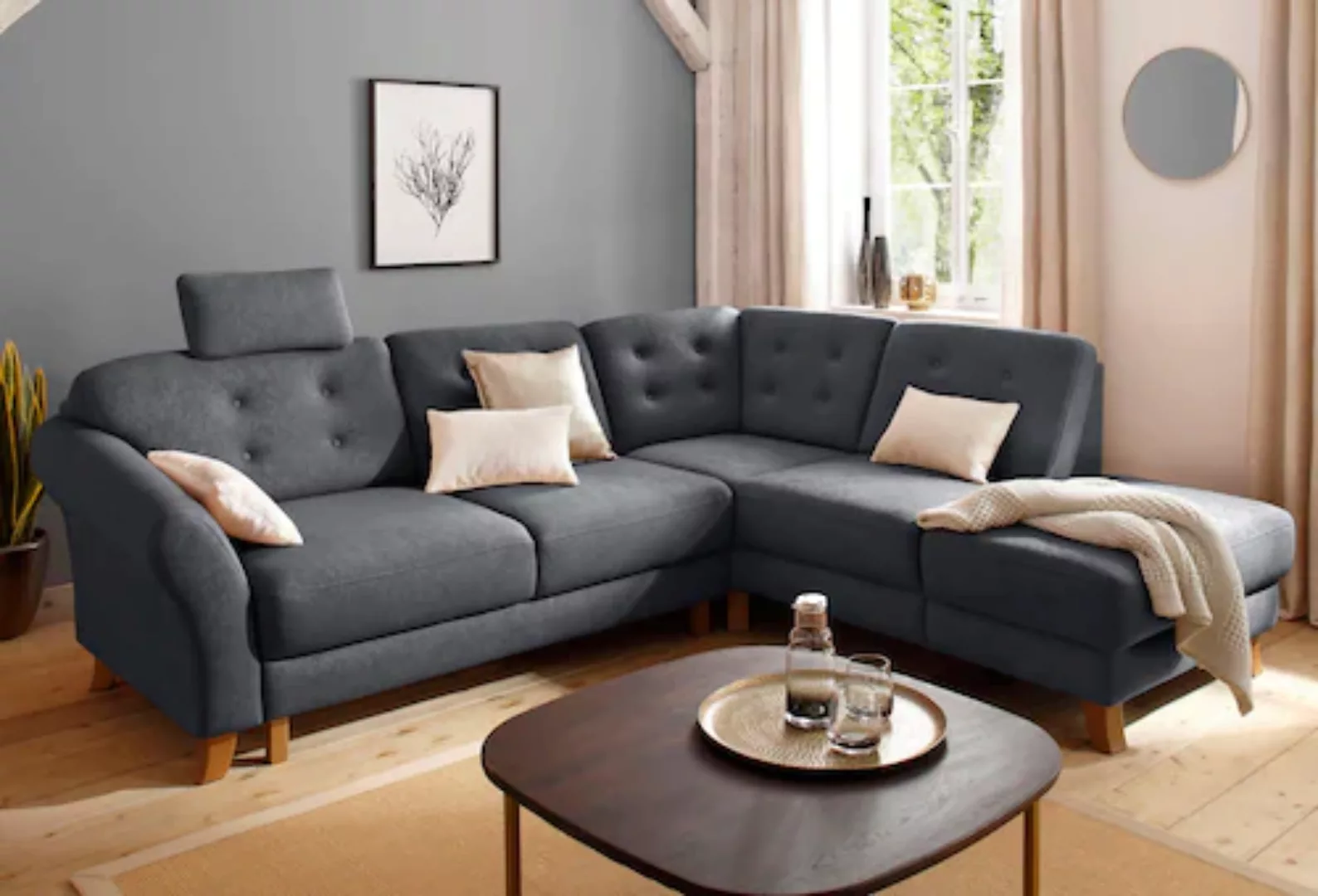 Home affaire Ecksofa »Trondheim L-Form«, mit Federkern günstig online kaufen