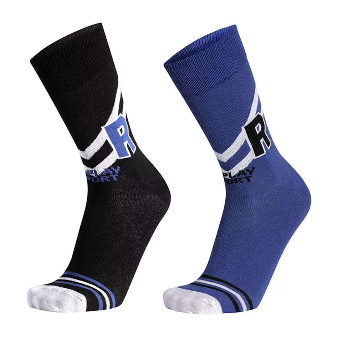 Replay Casual Socks 2 Pairs EU 43-46 Black / Cobalt Blue günstig online kaufen