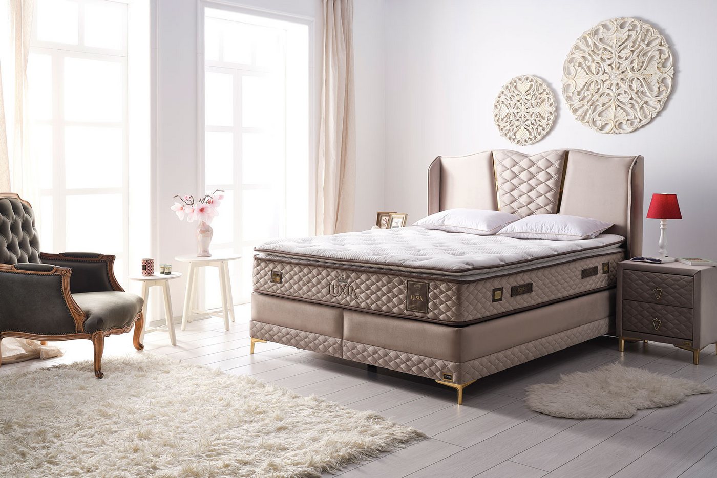 Pointhome Boxspringbett Set, Luxia, Schlafzimmerbett, Matratze mit Topper, günstig online kaufen