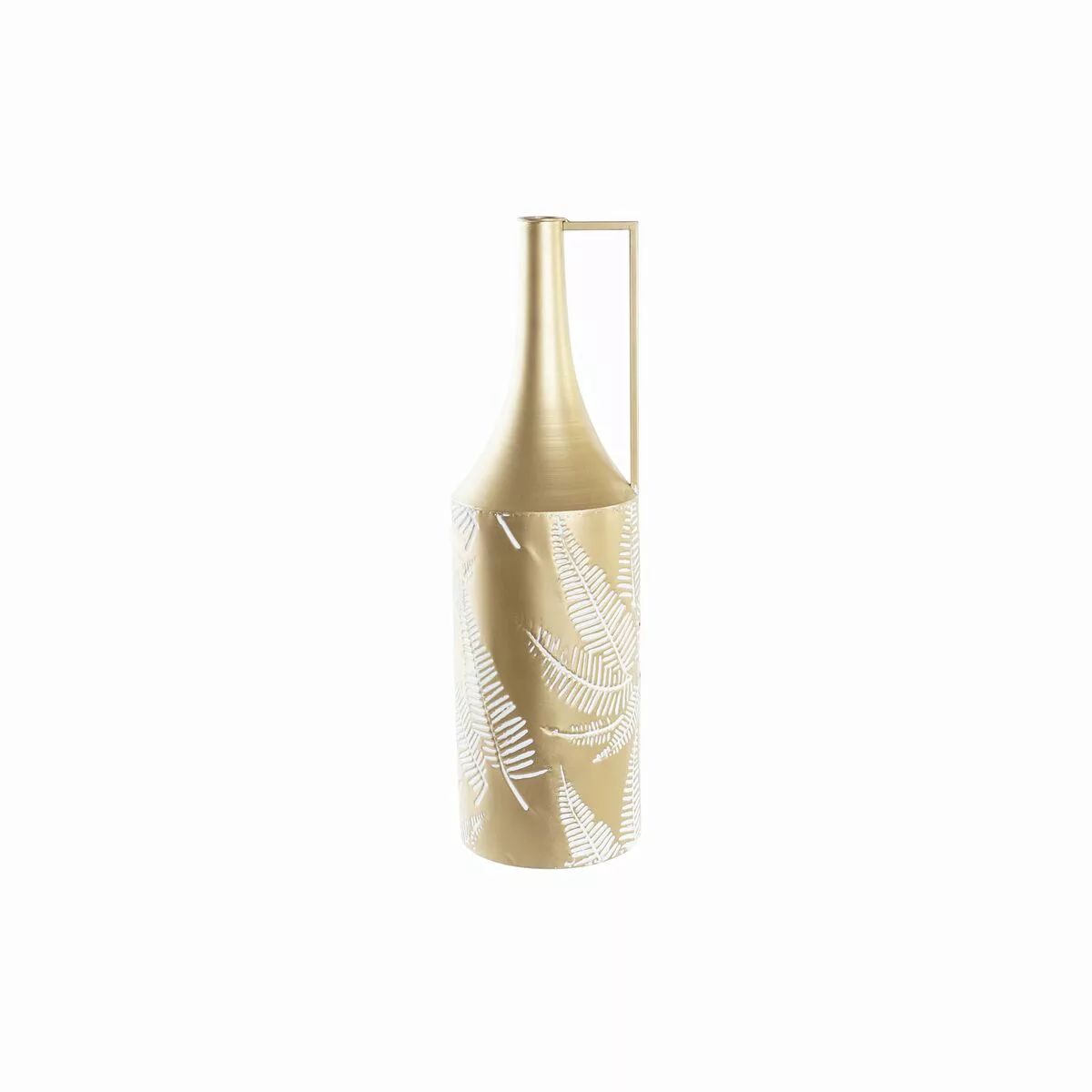 Vase Dkd Home Decor Golden Metall Creme Tropical Pflanzenblatt (21 X 21 X 7 günstig online kaufen