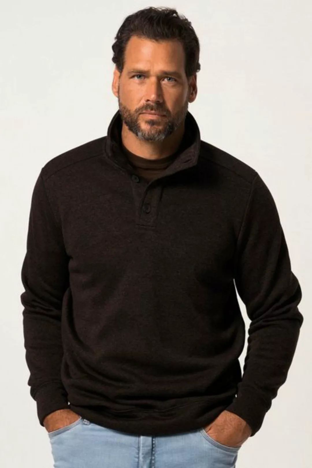 JP1880 Sweatshirt Troyer Strickfleece Troyerkragen mit Knöpfen Tall günstig online kaufen