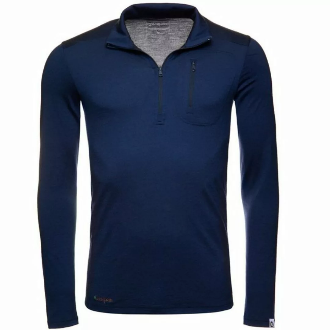 Kaipara - Merino Sportswear Langarmshirt Merino Zip-Neck Herren Slimfit 200 günstig online kaufen