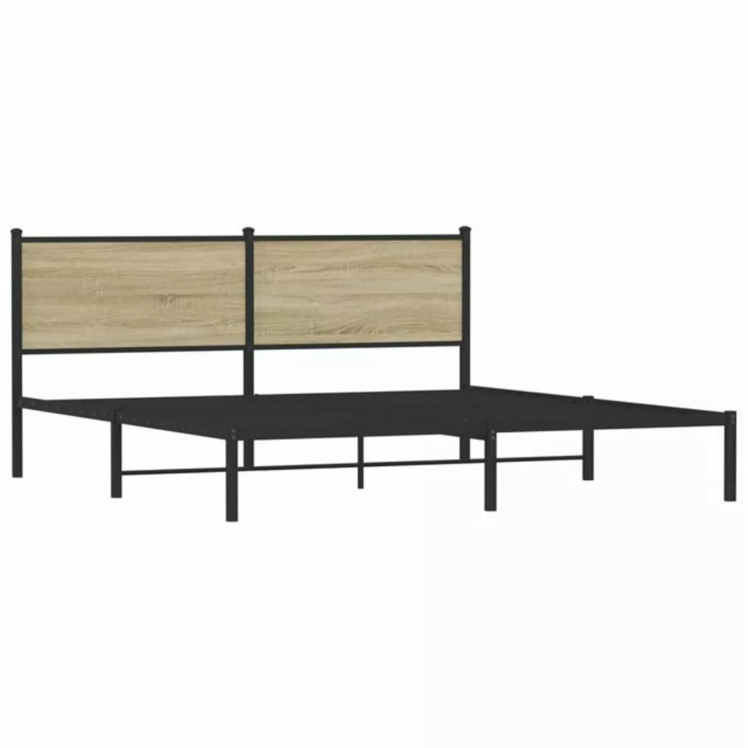 vidaXL Bett Metallbett ohne Matratze Sonoma-Eiche 160x200 cm günstig online kaufen