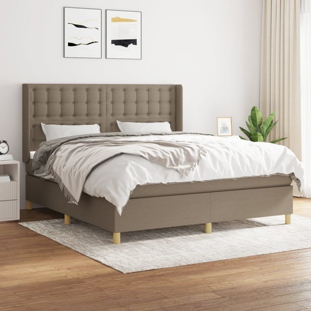 vidaXL Boxspringbett Boxspringbett mit Matratze Taupe 180x200 cm Stoff Bett günstig online kaufen