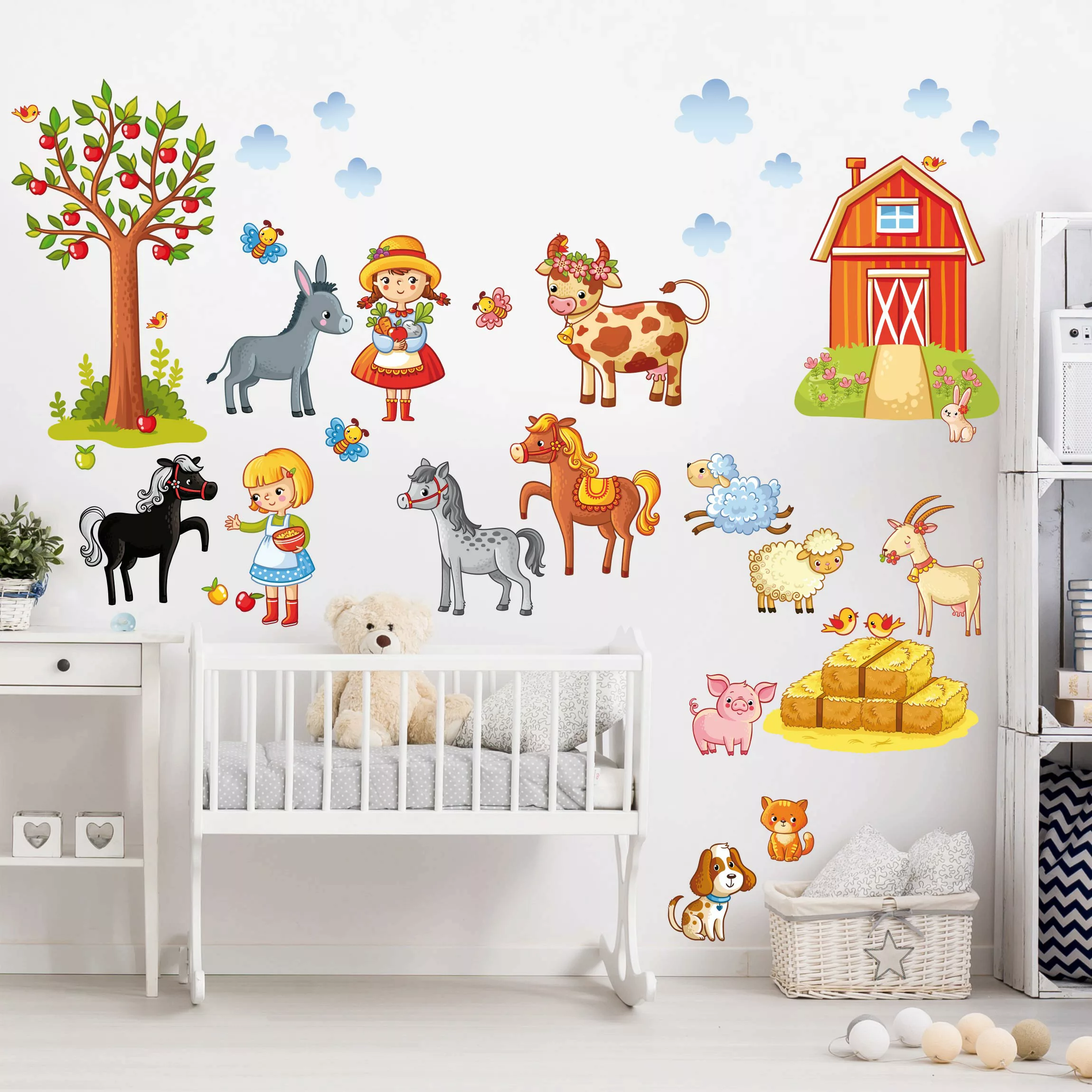 Wandtattoo Kinderzimmer Kleines Bauernhof-Set günstig online kaufen