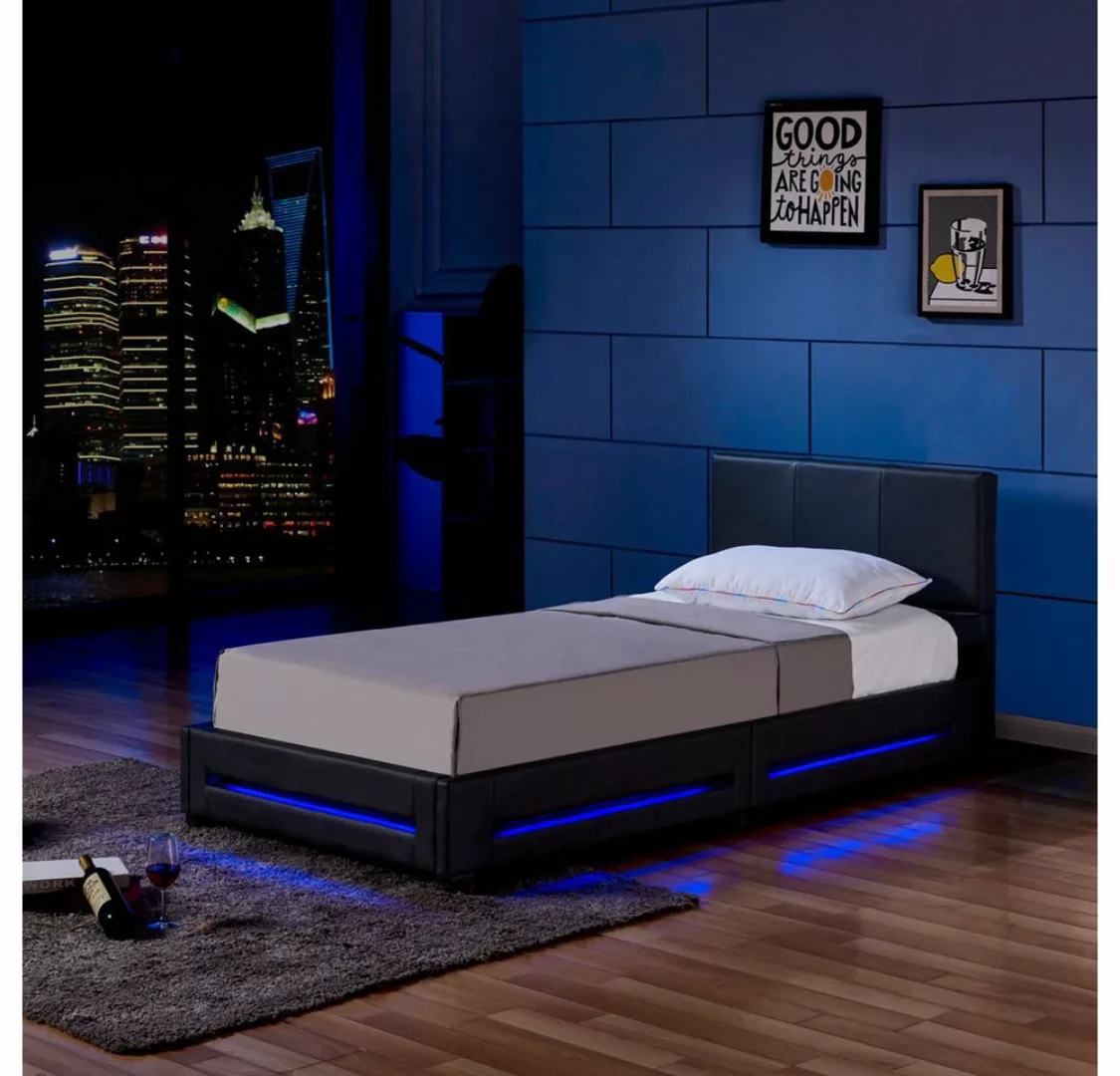 HOME DELUXE Bett LED Bett ASTEROID (Set, 3-tlg., inkl. Lattenrost, Matratze günstig online kaufen