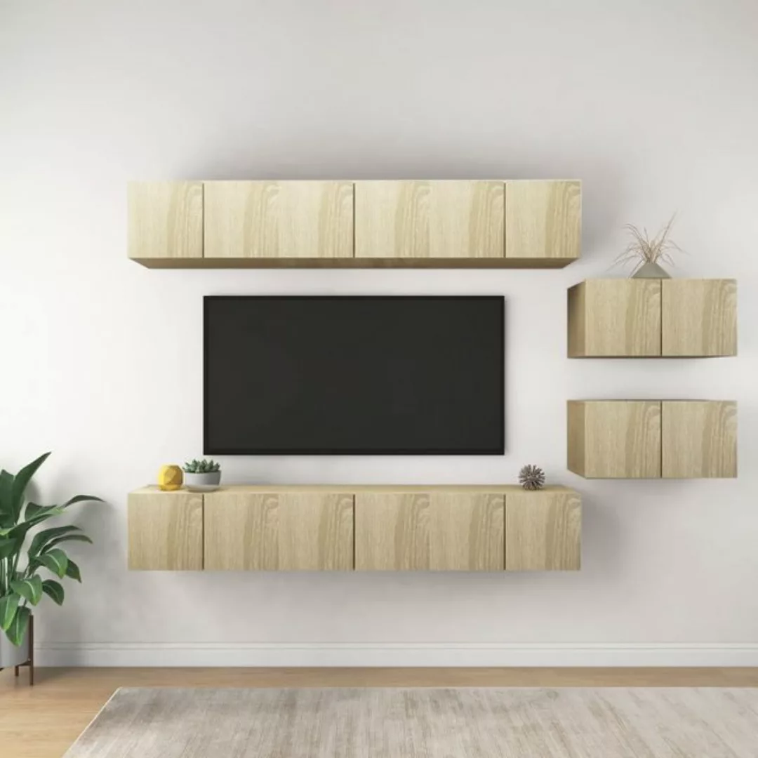 vidaXL TV-Schrank TV-Schränke 8 Stk Sonoma-Eiche Spanplatte Lowboard Lowboa günstig online kaufen