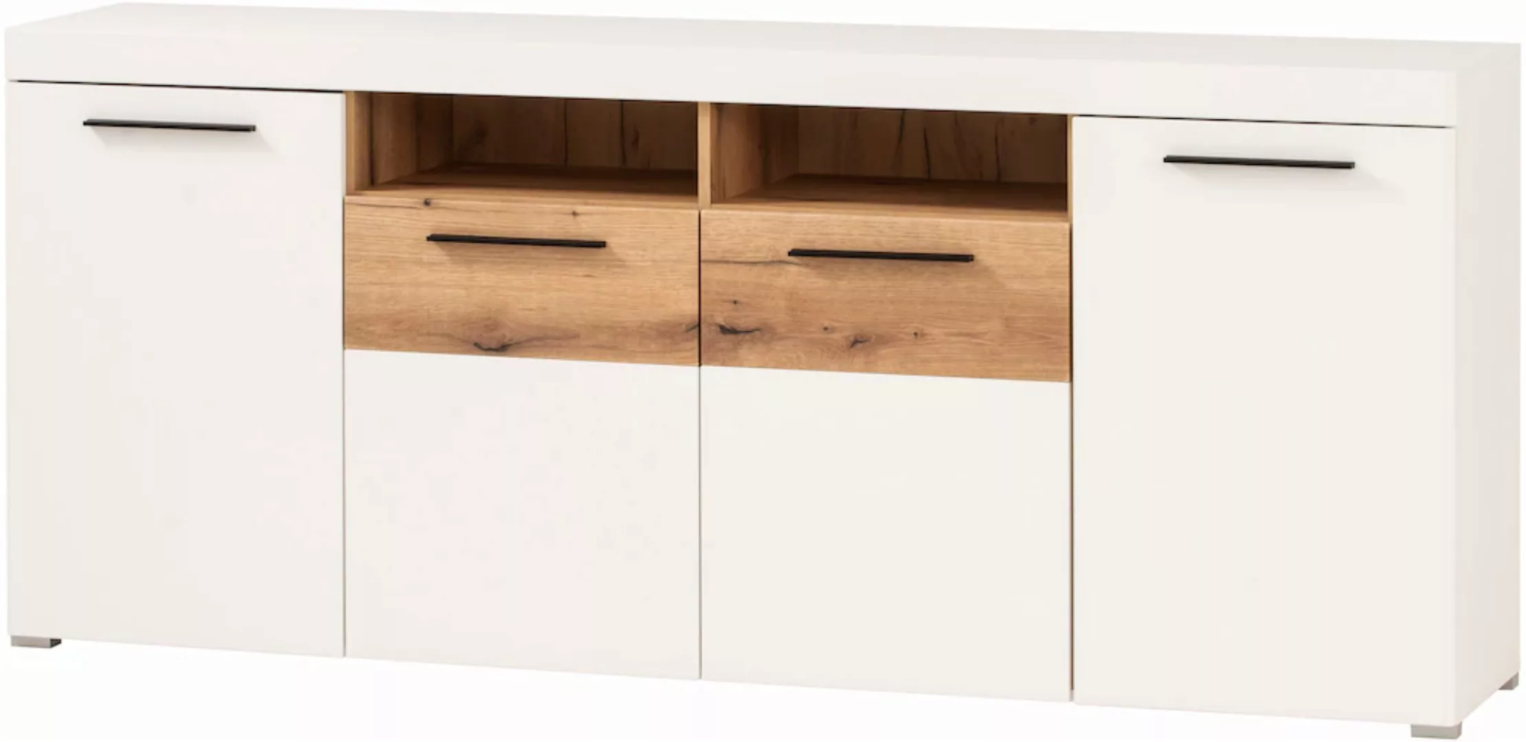 INOSIGN Sideboard "Salerno, moderner Schrank, Highboard in Weiß mit Eiche E günstig online kaufen