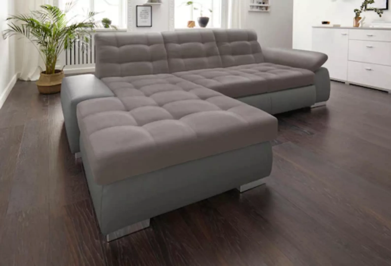 sit&more Ecksofa »Ontario L-Form«, XXL, wahlweise mit Bettfunktion günstig online kaufen