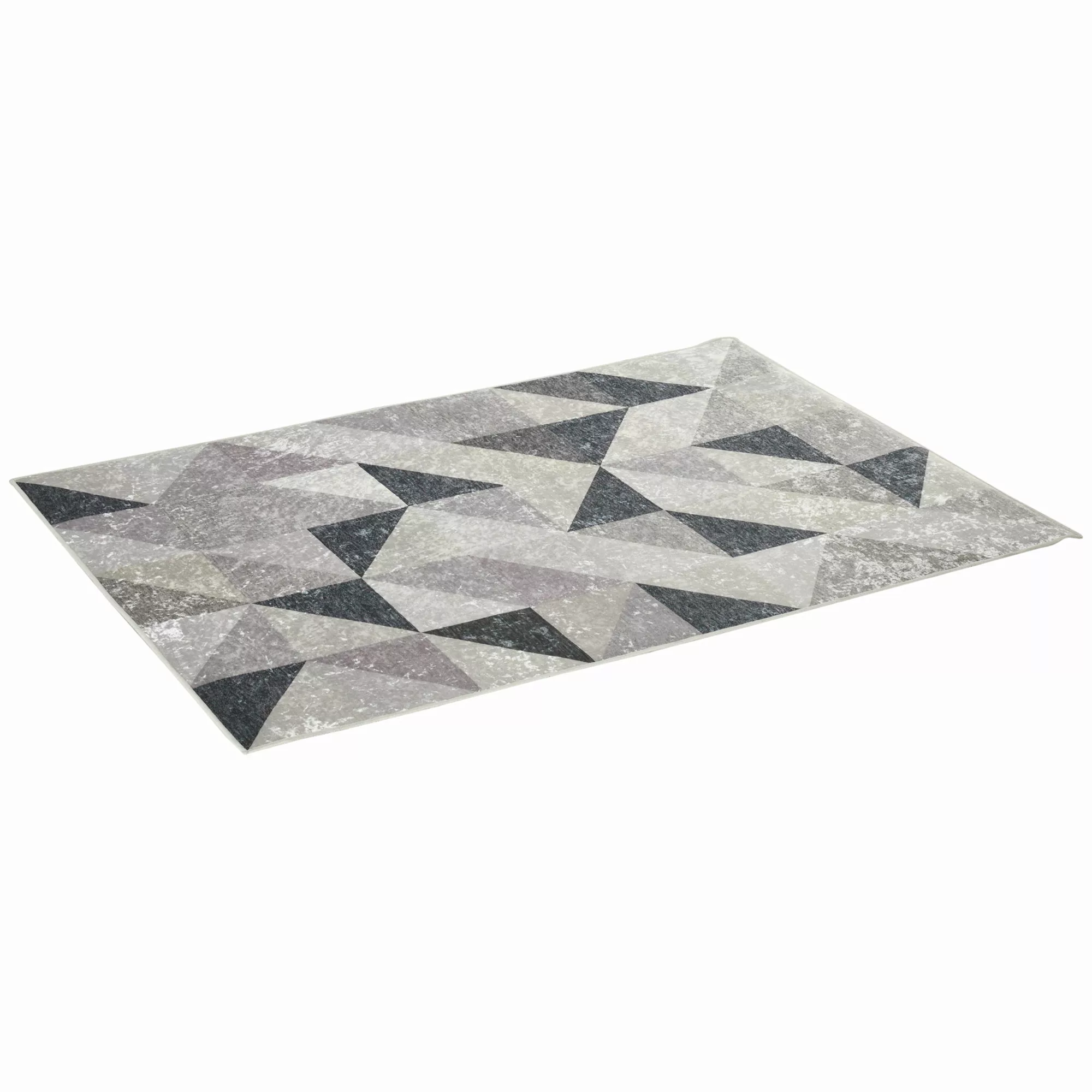 HOMCOM Moderner Teppich 170x120 cm Trenddesign mit geometrischen Formen Vli günstig online kaufen