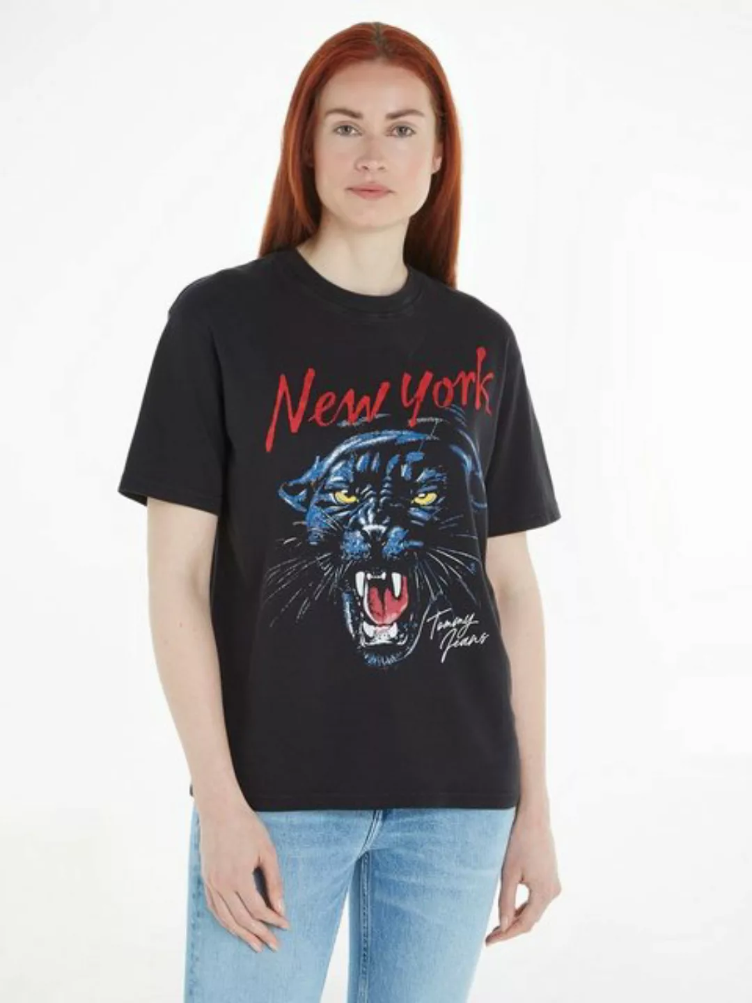 Tommy Jeans T-Shirt TJW RLX WASHED PANTHER TEE mit Frontprint günstig online kaufen