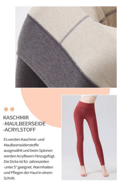 Zoclack Thermohose Thermohose aus dickem Fleece, Hose mit hoher Taille,Legg günstig online kaufen