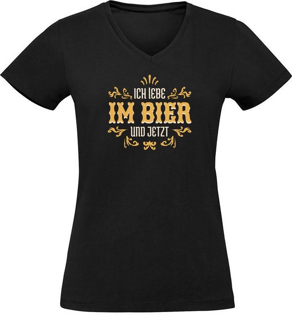 MyDesign24 T-Shirt Damen Oktoberfest T-Shirt - Ich Lebe im Bier und jetzt V günstig online kaufen