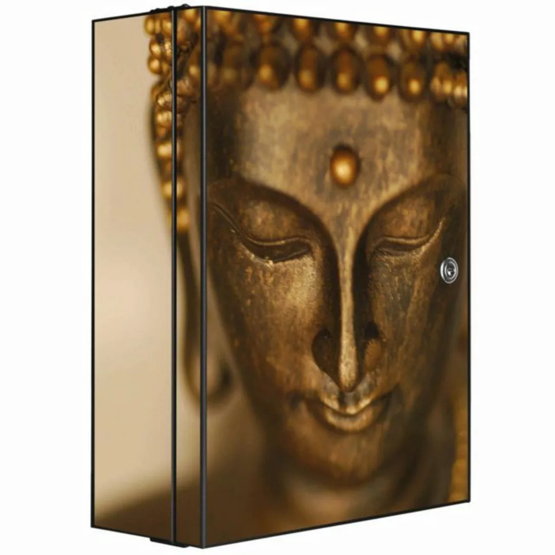 banjado Medizinschrank Stahl Buddha Gold (abschließbar, 3 große und 2 klein günstig online kaufen