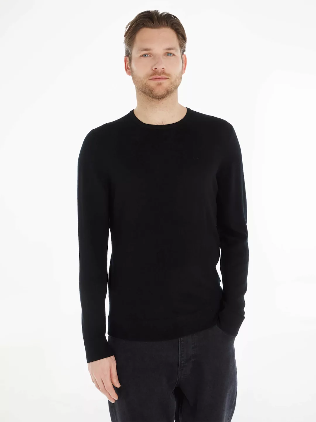 Calvin Klein Rundhalspullover SUPERIOR WOOL CREW NECK SWEATER aus Feinstric günstig online kaufen