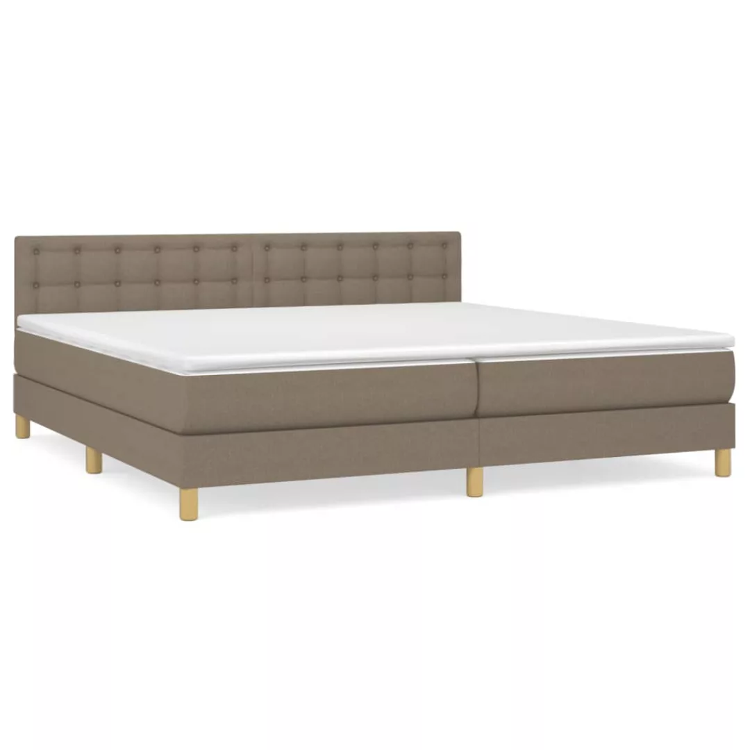 Vidaxl Boxspringbett Mit Matratze Taupe 200x200 Cm Stoff günstig online kaufen