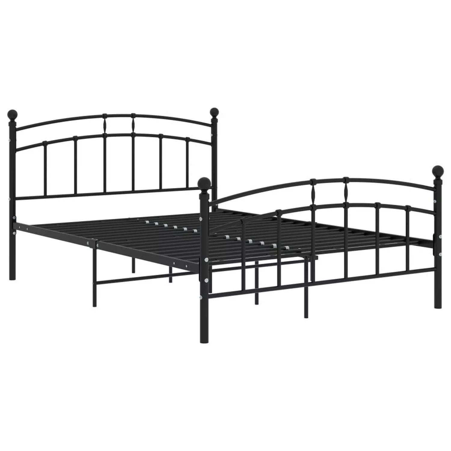 vidaXL Bettgestell, Bettrahmen Schwarz Metall 200x200 cm günstig online kaufen