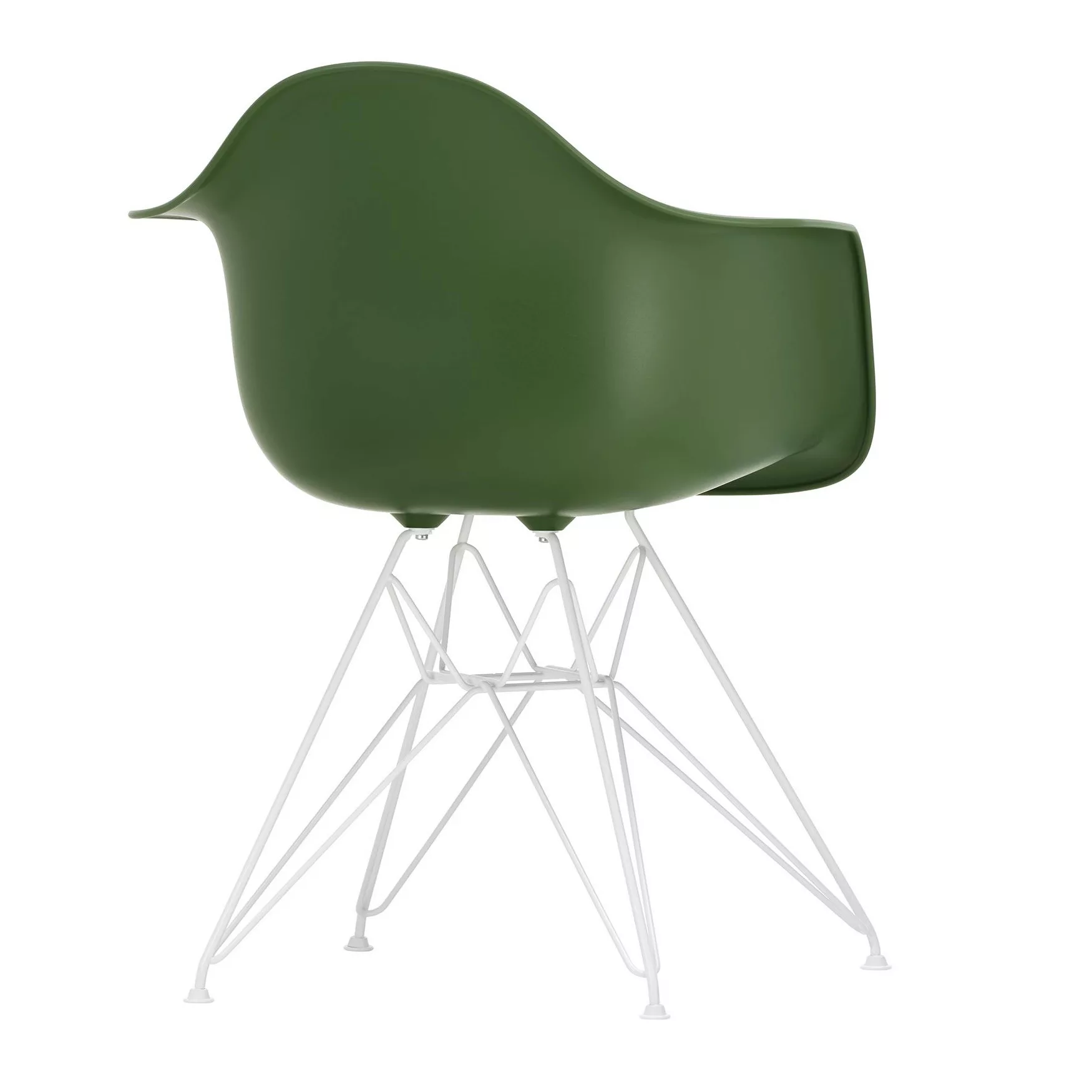 Vitra - Eames Plastic Armchair DAR Gestell weiß - forest/Sitzschale Polypro günstig online kaufen