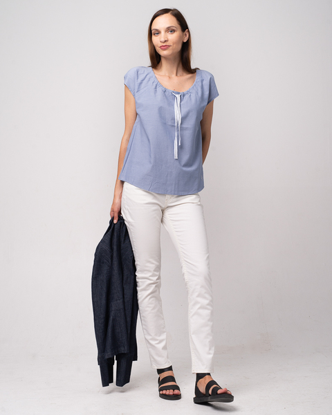 Chambray Shirt - Sommer Baumwoll Bluse günstig online kaufen