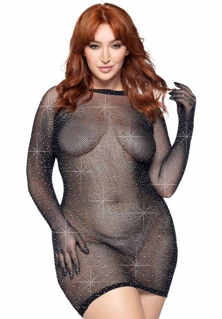 Leg Avenue Minikleid Netz-Kleid mit integrierten Handschuhen Queensize - sc günstig online kaufen