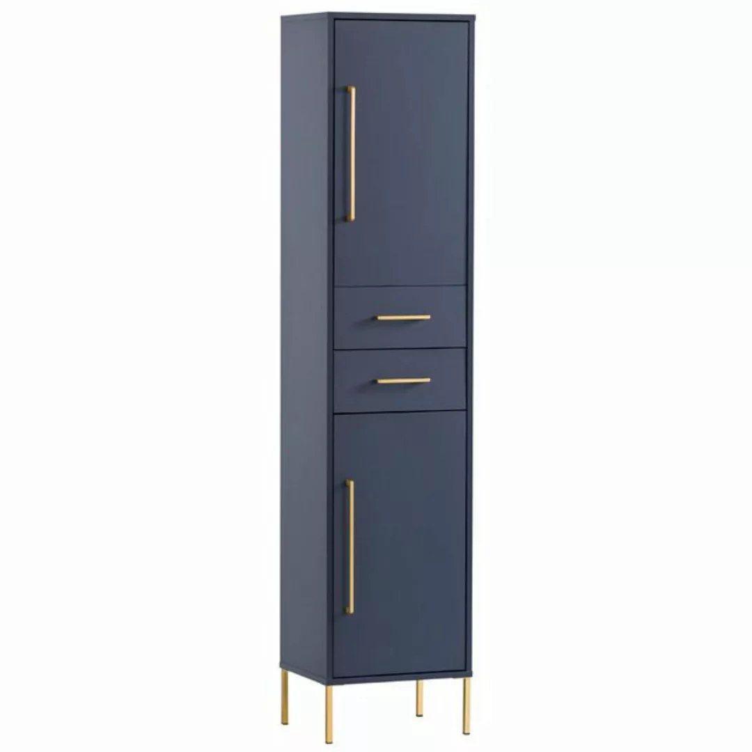 schmaler Hochschrank KELLA-80 in nachtblau, B/H/T: ca. 40,5/184,3/33,1 cm günstig online kaufen