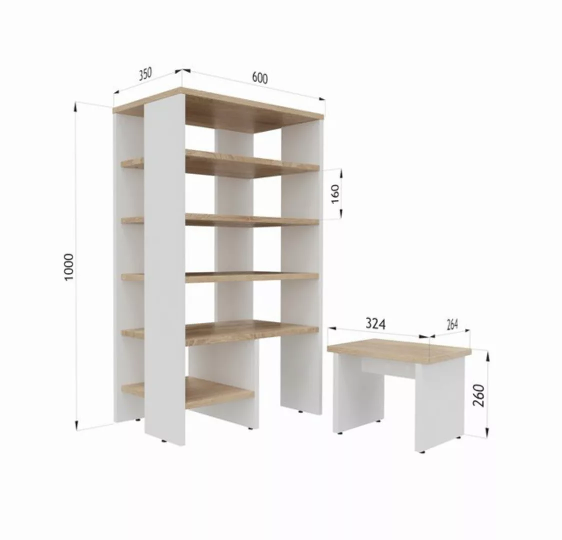 Platan Room Schuhschrank RB60 Schuhregal mit Sitz, 100x60x35 cm Schuhablage günstig online kaufen